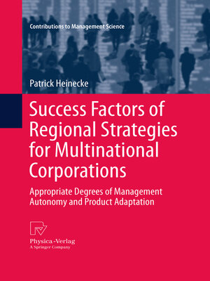 cover image of Success Factors of Regional Strategies for Multinational Corporations
